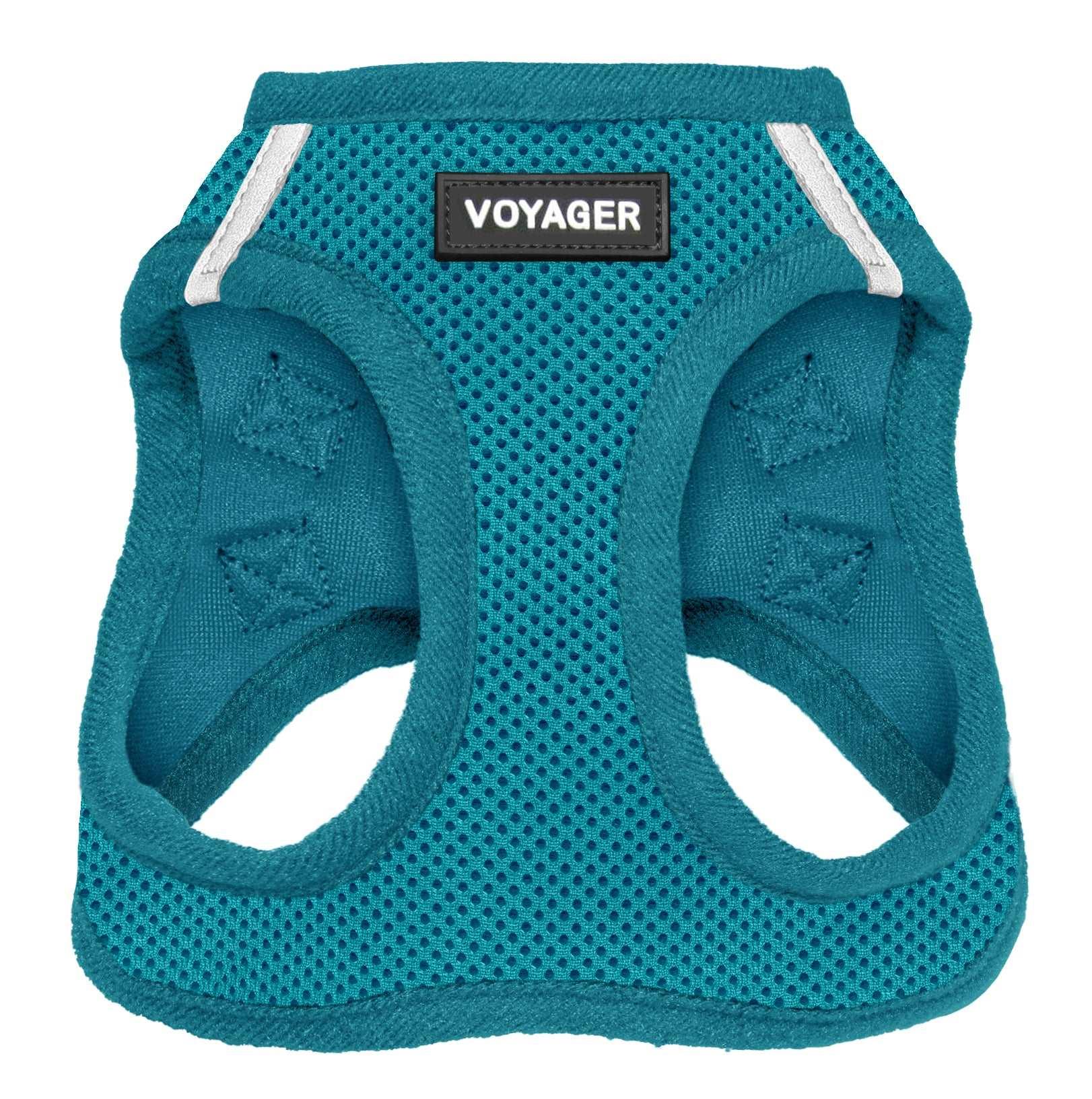 VOYAGER Step-In Air Pet Harness in Turquoise with Matching Trim and Webbing - Front