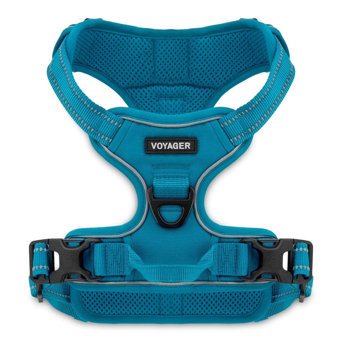 VOYAGER Dual-Attachment Dog Harness in turquoise - Front