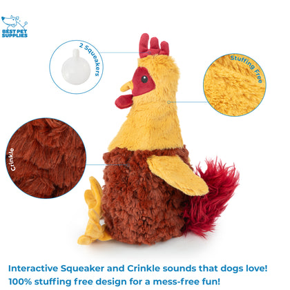 Crinkle Chicken Stuffless Dog Toy