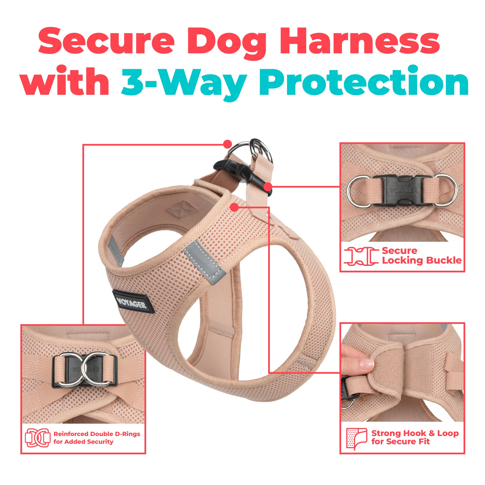 Step-In Air Pet Harness with Matching Trim
