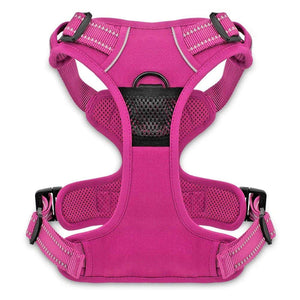VOYAGER Dual-Attachment Dog Harness in fuchsia - back