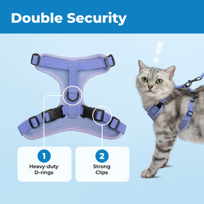 Voyager Escape Proof Cat Harness and Leash with Matching Trim