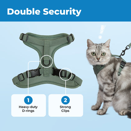 Voyager Escape Proof Cat Harness and Leash with Matching Trim