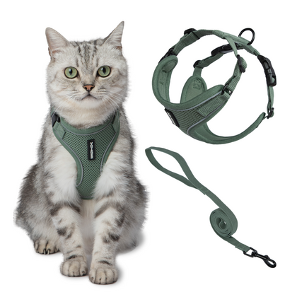 Voyager Escape Proof Cat Harness and Leash with Matching Trim