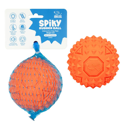 Squeaky Rubber Spiky Ball Dog Toy