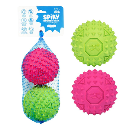 Squeaky Rubber Spiky Ball Dog Toy