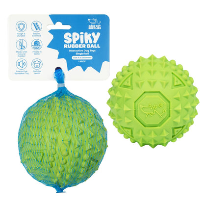 Squeaky Rubber Spiky Ball Dog Toy
