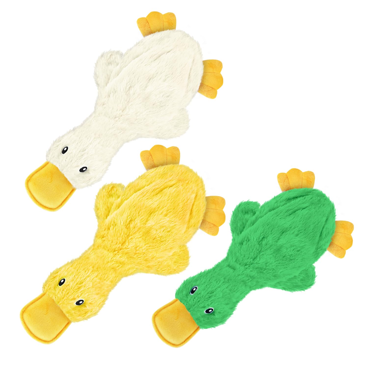 Best Pet Supplies Crinkle Dog Toy For Small, Medium, And Large Breeds, Cute No Stuffing Duck With Soft Squeaker, Fun For Indoor Puppies And Senior