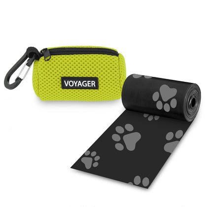 Mesh Dog Waste Bag Dispenser with Velcro Strap for Leash