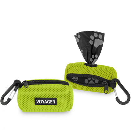 Mesh Dog Waste Bag Dispenser with Velcro Strap for Leash