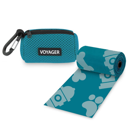 Mesh Dog Waste Bag Dispenser with Velcro Strap for Leash