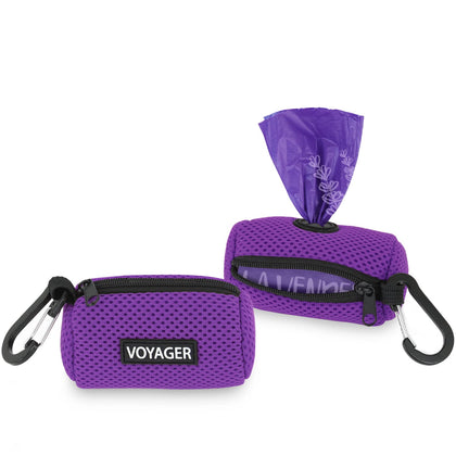 Mesh Dog Waste Bag Dispenser with Velcro Strap for Leash