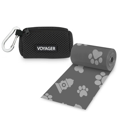 Mesh Dog Waste Bag Dispenser with Velcro Strap for Leash