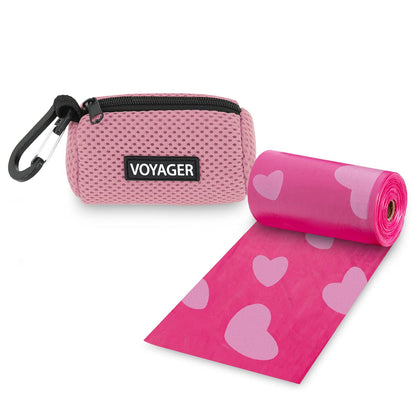 Mesh Dog Waste Bag Dispenser with Velcro Strap for Leash