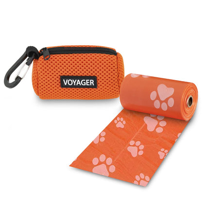 Mesh Dog Waste Bag Dispenser with Velcro Strap for Leash