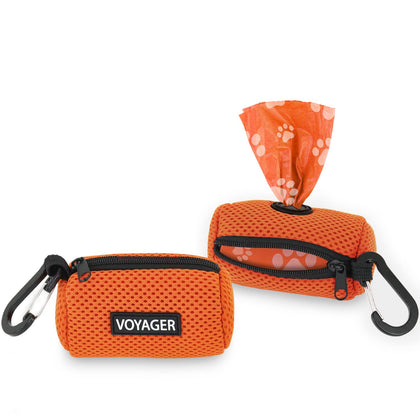 Mesh Dog Waste Bag Dispenser with Velcro Strap for Leash