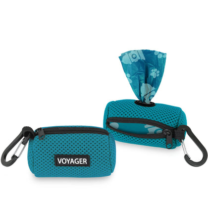 Mesh Dog Waste Bag Dispenser with Velcro Strap for Leash