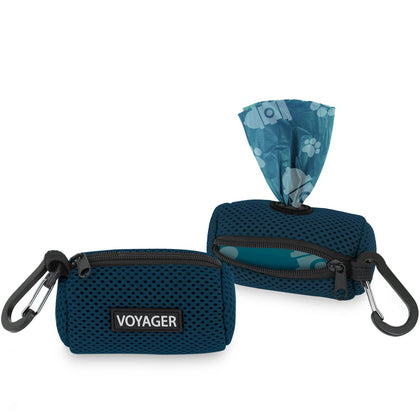 Mesh Dog Waste Bag Dispenser with Velcro Strap for Leash