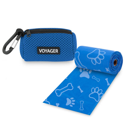 Mesh Dog Waste Bag Dispenser with Velcro Strap for Leash