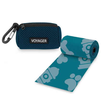 Mesh Dog Waste Bag Dispenser with Velcro Strap for Leash