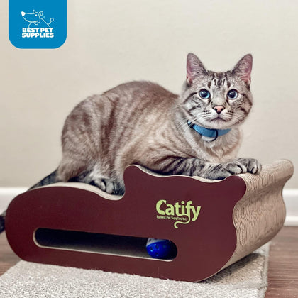 Cat Scratcher Lounge with built-in toy feature