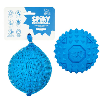 Squeaky Rubber Spiky Ball Dog Toy
