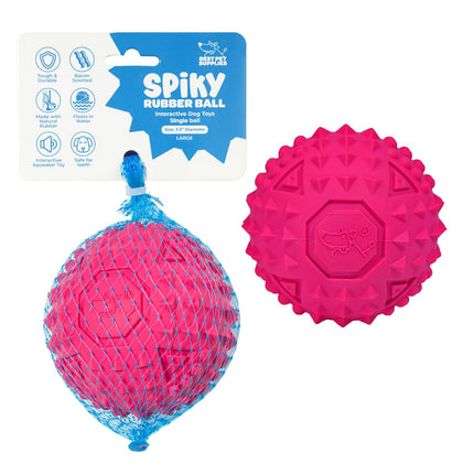 Squeaky Rubber Spiky Ball Dog Toy