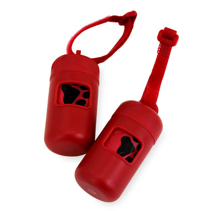 2-Pack Plastic Dog Waste Bag Dispenser with Velcro Strap for Leash