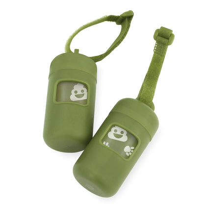 2-Pack Plastic Dog Waste Bag Dispenser with Velcro Strap for Leash