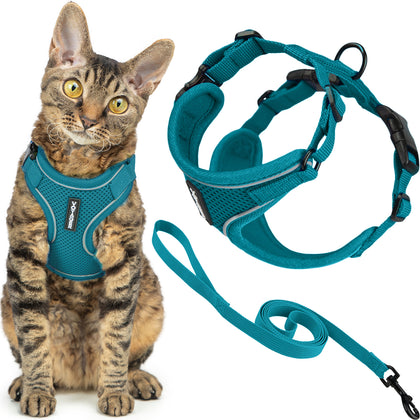 Voyager Escape Proof Cat Harness and Leash with Matching Trim