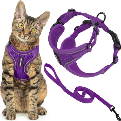 Voyager Escape Proof Cat Harness and Leash with Matching Trim