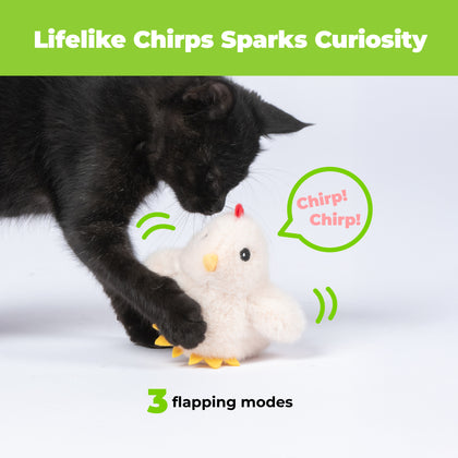 Catify Interactive Motion-Activated Cat Toy with Catnip - Flapping Chirping Chick