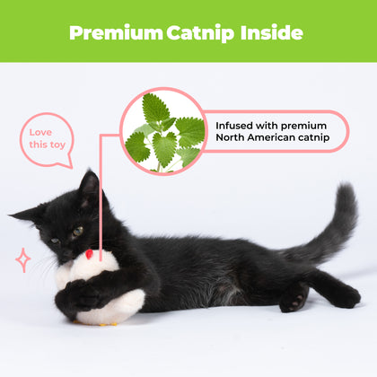 Catify Interactive Motion-Activated Cat Toy with Catnip - Flapping Chirping Chick