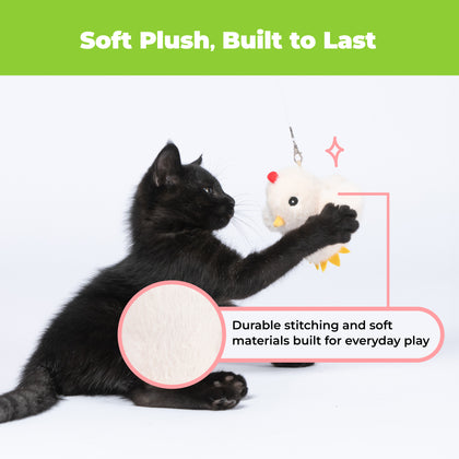 Catify Interactive Motion-Activated Cat Toy with Catnip - Flapping Chirping Chick