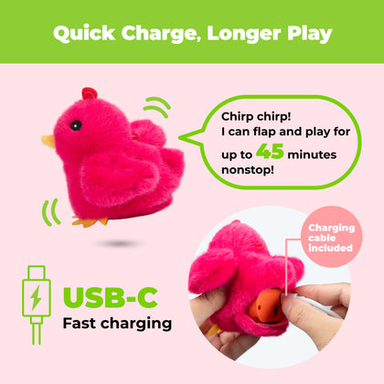 Catify Interactive Motion-Activated Cat Toy with Catnip - Flapping Chirping Chick