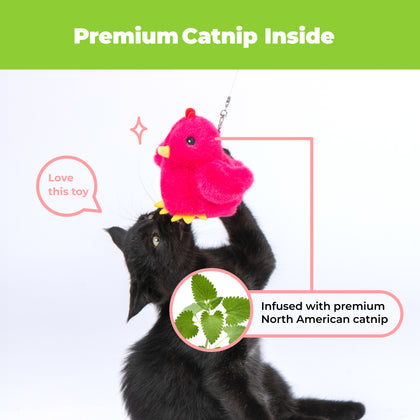 Catify Interactive Motion-Activated Cat Toy with Catnip - Flapping Chirping Chick