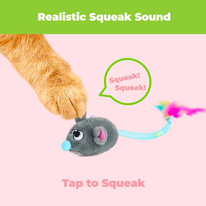 Catify Interactive Cat Toy with Catnip - Squeaking Mice