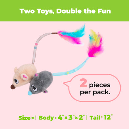 Catify Interactive Cat Toy with Catnip - Squeaking Mice