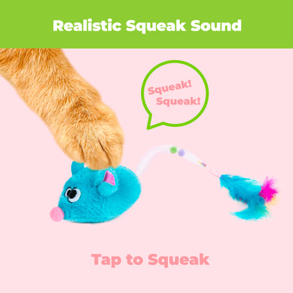 Catify Interactive Cat Toy with Catnip - Squeaking Mice