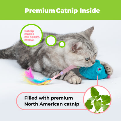 Catify Interactive Cat Toy with Catnip - Squeaking Mice