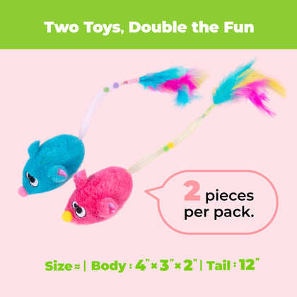 Catify Interactive Cat Toy with Catnip - Squeaking Mice