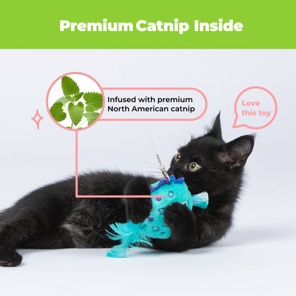Catify Catnip Filled Cat Toy - Fluffy Fish Set