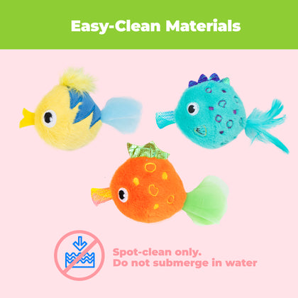 Catify Catnip Filled Cat Toy - Fluffy Fish Set
