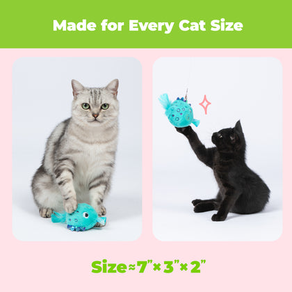 Catify Catnip Filled Cat Toy - Fluffy Fish Set