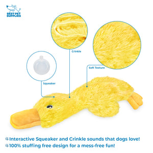Best Pet Supplies Crinkle Duck Interactive Squeaker 