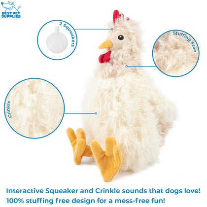 Crinkle Chicken Stuffless Dog Toy