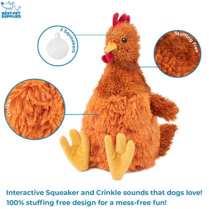 Crinkle Chicken Stuffless Dog Toy
