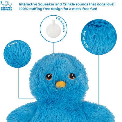 Crinkle Baby Chicken Stuffless Dog Toy Set