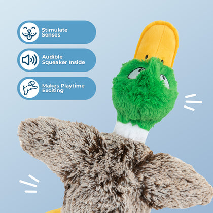 Dog Toy Enrichment Bundle - 4 Piece Set w/ Tennis Balls, Plush Squeak Toy & Crinkle Stuff-less Toy