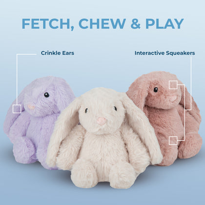 Bunny Buddies Squeaky and Crinkle Plush Toys